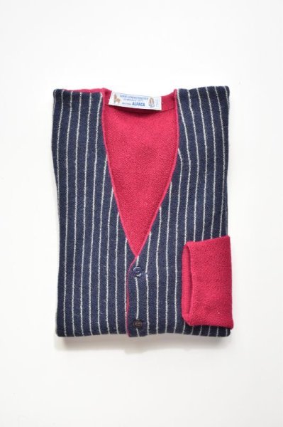 FANNI LEMMERMAYER (ファニレマメイヤー) Front Stripe V-neck Cardigan [RED/NAVY]