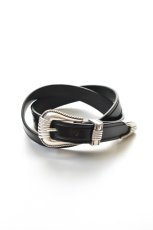 画像1: TORY LEATHER (トリーレザー) 3-Piece Silver Buckle Belts [BLACK/NICKEL] (1)