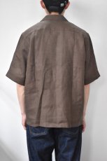 画像15: 【SALE】James Mortimer (ジェームスモルティマー) Irish Linen Open Collared Shirt [SANDALWOOD] (15)
