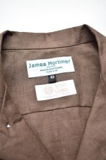 画像5: 【SALE】James Mortimer (ジェームスモルティマー) Irish Linen Open Collared Shirt [SANDALWOOD] (5)