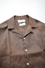 画像3: 【SALE】James Mortimer (ジェームスモルティマー) Irish Linen Open Collared Shirt [SANDALWOOD] (3)