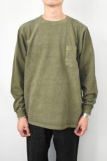 画像10: GOODWEAR (グッドウェア) L/S POCKET TEE PIGMENT DYE [OLIVE] (10)