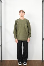 画像13: GOODWEAR (グッドウェア) L/S POCKET TEE PIGMENT DYE [OLIVE] (13)