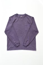 画像2: GOODWEAR (グッドウェア) L/S POCKET TEE PIGMENT DYE [PURPLE] (2)