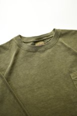 画像3: GOODWEAR (グッドウェア) L/S POCKET TEE PIGMENT DYE [OLIVE] (3)