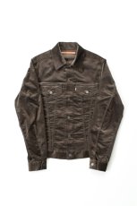 画像2: SCYE BASICS (サイベーシックス) SOLOTEX Stretch Corduroy Trucker Jacket [BROWN] (2)