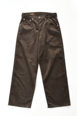 画像2: SCYE BASICS (サイベーシックス) SOLOTEX Stretch Corduroy Wide Leg Jeans [BROWN] (2)