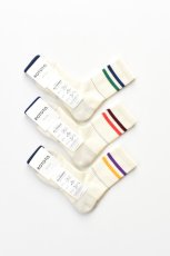 画像1: RoToTo (ロトト) ALLROUNDER 2 STRIPE MERINO CREW SOCKS [3-colors] (1)