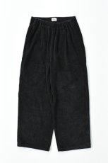 画像2: ATA (アタ) 8W CORD FRONT GATHERS EASY PANTS KNEE HAND ST STONE WASH [BLACK] (2)