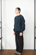 画像18: ATA (アタ) 8W CORD FRONT GATHERS EASY PANTS KNEE HAND ST STONE WASH [BLACK] (18)