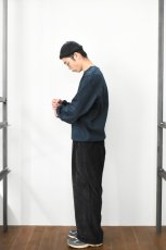 画像19: ATA (アタ) 8W CORD FRONT GATHERS EASY PANTS KNEE HAND ST STONE WASH [BLACK] (19)