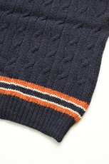 画像9: James Charlotte (ジェームスシャルロット) CRICKET CABLE VEE SLIPOVER [NAVY] (9)