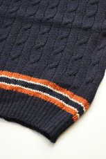 画像7: James Charlotte (ジェームスシャルロット) CRICKET CABLE VEE SLIPOVER [NAVY] (7)