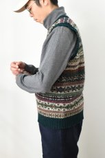 画像11: Jamieson's (ジャミーソンズ) All Over Fair Isle Slipover [DEEP GREEN] (11)