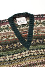 画像3: Jamieson's (ジャミーソンズ) All Over Fair Isle Slipover [DEEP GREEN] (3)