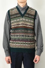 画像10: Jamieson's (ジャミーソンズ) All Over Fair Isle Slipover [DEEP GREEN] (10)