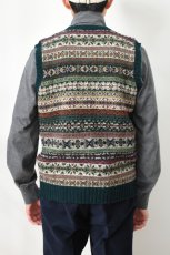 画像12: Jamieson's (ジャミーソンズ) All Over Fair Isle Slipover [DEEP GREEN] (12)