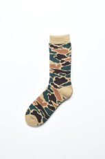 画像2: RoToTo (ロトト) PILE CAMO CREW SOCKS [KHAKI] (2)