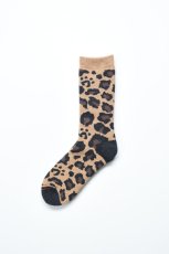 画像2: RoToTo (ロトト) PILE LEOPARD CREW SOCKS [D.BEIGE] (2)