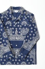 画像1: Behind The River (ビハインドザリバー) Portland Bandana Shirts [NAVY] (1)