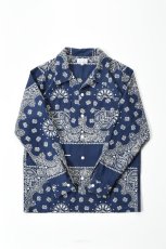 画像2: Behind The River (ビハインドザリバー) Portland Bandana Shirts [NAVY] (2)