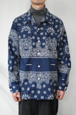 画像18: Behind The River (ビハインドザリバー) Portland Bandana Shirts [NAVY] (18)