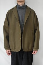 画像9: Scye (サイ) Super140's Wool Melton Snap Jacket [DARK OLIVE] (9)