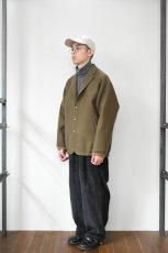 画像6: Scye (サイ) Super140's Wool Melton Snap Jacket [DARK OLIVE] (6)