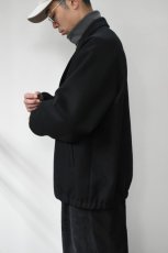 画像3: Scye (サイ) Super140's Wool Melton Snap Jacket [BLACK] (3)