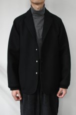 画像9: Scye (サイ) Super140's Wool Melton Snap Jacket [BLACK] (9)