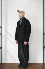 画像6: Scye (サイ) Super140's Wool Melton Snap Jacket [BLACK] (6)