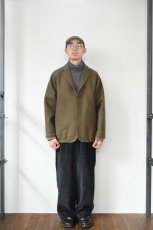 画像5: Scye (サイ) Super140's Wool Melton Snap Jacket [DARK OLIVE] (5)