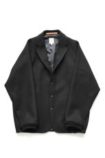 画像11: Scye (サイ) Super140's Wool Melton Snap Jacket [BLACK] (11)