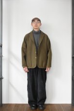 画像10: Scye (サイ) Super140's Wool Melton Snap Jacket [DARK OLIVE] (10)