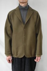 画像2: Scye (サイ) Super140's Wool Melton Snap Jacket [DARK OLIVE] (2)