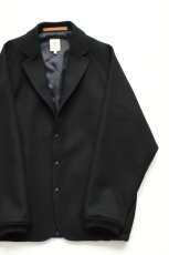 画像1: Scye (サイ) Super140's Wool Melton Snap Jacket [BLACK] (1)