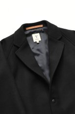 画像12: Scye (サイ) Super140's Wool Melton Snap Jacket [BLACK] (12)