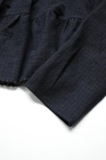 画像18: 【For WOMEN】Honnete (オネット) Gather Cardy [BLACK/NAVY GINGHAM CHECK] (18)