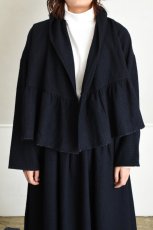 画像5: 【For WOMEN】Honnete (オネット) Gather Cardy [BLACK/NAVY GINGHAM CHECK] (5)