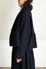 画像6: 【For WOMEN】Honnete (オネット) Gather Cardy [BLACK/NAVY GINGHAM CHECK] (6)