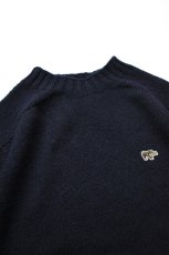 画像9: 【For WOMEN】SCYE BASICS (サイベーシックス) Shetland Wool Crew Neck Sweater [NAVY] (9)