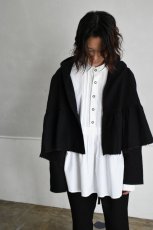 画像2: 【For WOMEN】Honnete (オネット) Gather Cardy [BLACK/NAVY GINGHAM CHECK] (2)