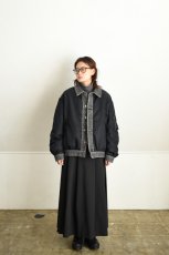 画像17: 【For WOMEN】Scye (サイ) Micro Polyester Twill Pleated Midi Skirt [BLACK] (17)