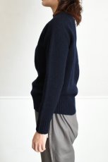 画像3: 【For WOMEN】SCYE BASICS (サイベーシックス) Shetland Wool Crew Neck Sweater [NAVY] (3)