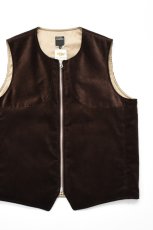 画像1: MOJITO (モヒート) ROOM No.206 VEST Brisbane Moss 8 Wales Heavy Corduroy [BROWN] (1)