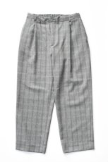 画像2: CEASTERS (ケステル) 1Pleat Trousers [GREY HERRINGBONE CHECK] (2)