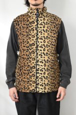 画像2: Spring Mountain Apparel (スプリングマウンテンアパレル) Fleece Full Zip Vest [LEOPARD] (2)