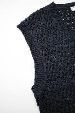 画像12: MEIAS (メイアス) PAPER YARN MESH VEST [NAVY] (12)