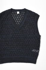 画像1: MEIAS (メイアス) PAPER YARN MESH VEST [NAVY] (1)