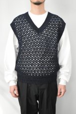 画像3: MEIAS (メイアス) PAPER YARN MESH VEST [NAVY] (3)